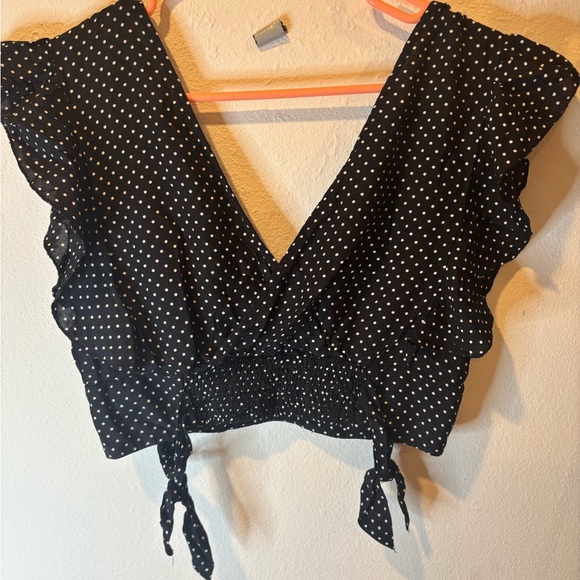 FP Movement by Free People Black and White Polka Dot Blouse - Picture 2 of 7